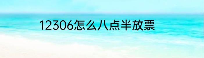 12306怎么八点半放票