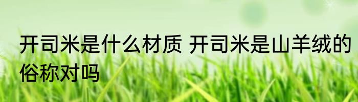 开司米是什么材质 开司米是山羊绒的俗称对吗