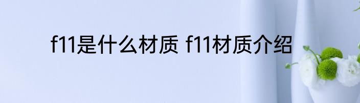 f11是什么材质 f11材质介绍