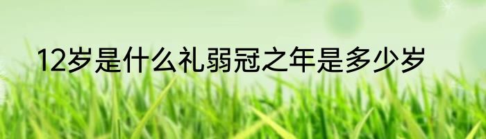 12岁是什么礼弱冠之年是多少岁