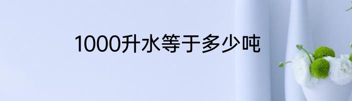 1000升水等于多少吨