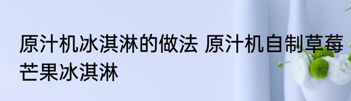 原汁机冰淇淋的做法 原汁机自制草莓芒果冰淇淋