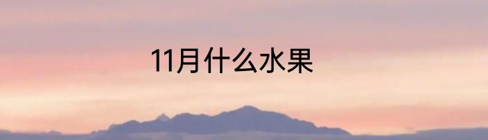 11月什么水果