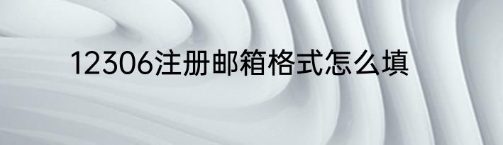 12306注册邮箱格式怎么填