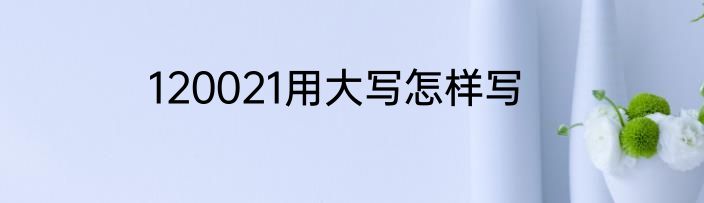 120021用大写怎样写