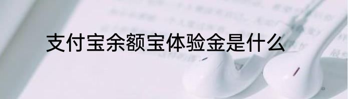 支付宝余额宝体验金是什么