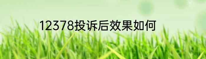 12378投诉后效果如何