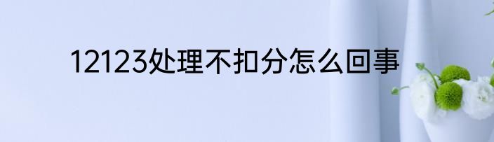 12123处理不扣分怎么回事