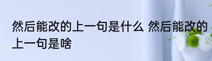 然后能改的上一句是什么 然后能改的上一句是啥