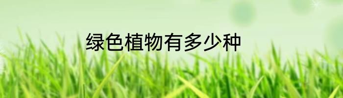 绿色植物有多少种