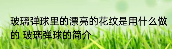 玻璃弹球里的漂亮的花纹是用什么做的 玻璃弹球的简介
