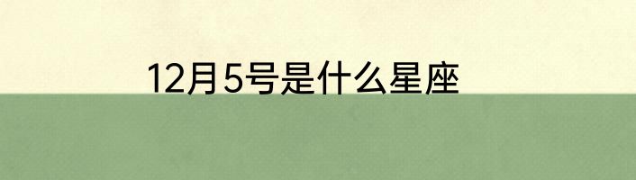 12月5号是什么星座