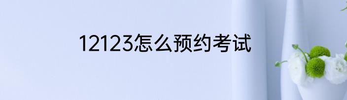 12123怎么预约考试