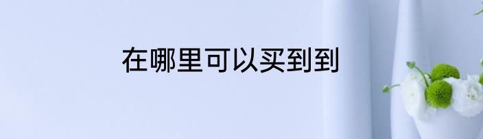 在哪里可以买到到