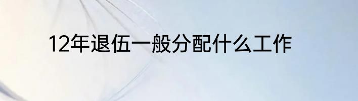 12年退伍一般分配什么工作