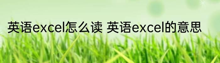 英语excel怎么读 英语excel的意思