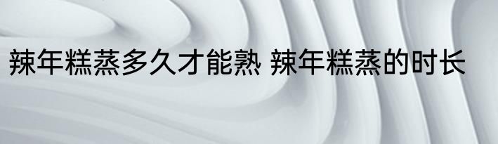 辣年糕蒸多久才能熟 辣年糕蒸的时长