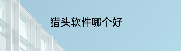 猎头软件哪个好