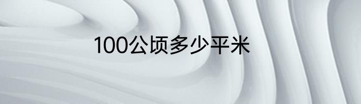 100公顷多少平米