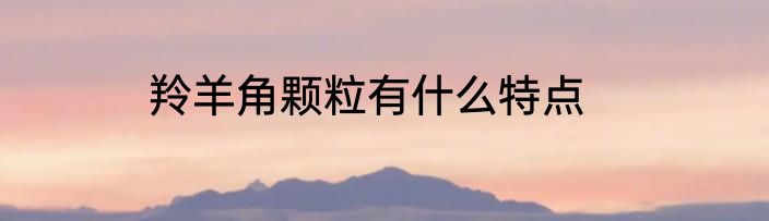 羚羊角颗粒有什么特点