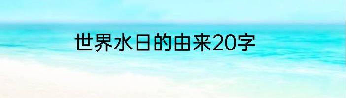 世界水日的由来20字