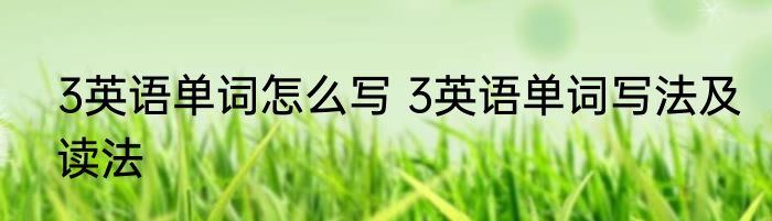 3英语单词怎么写 3英语单词写法及读法