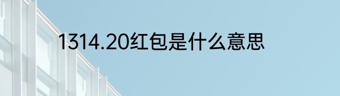 1314.20红包是什么意思