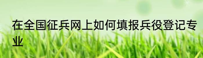 在全国征兵网上如何填报兵役登记专业