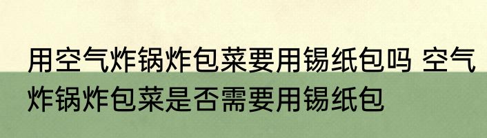 用空气炸锅炸包菜要用锡纸包吗 空气炸锅炸包菜是否需要用锡纸包