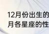 12月份出生的人都是什么星座详解12月各星座的性格特点