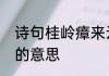 诗句桂岭瘴来云似墨洞庭春尽水如天的意思