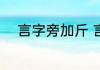 言字旁加斤 言字旁加斤是什么字