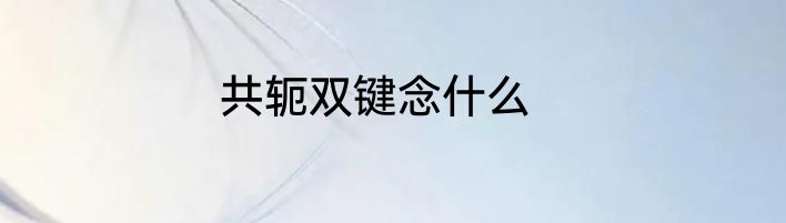 共轭双键念什么