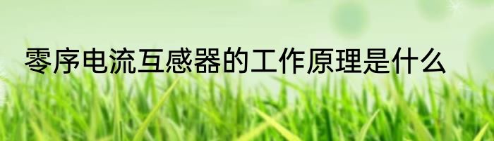 零序电流互感器的工作原理是什么