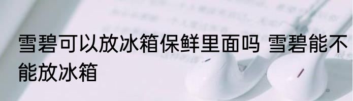 雪碧可以放冰箱保鲜里面吗 雪碧能不能放冰箱