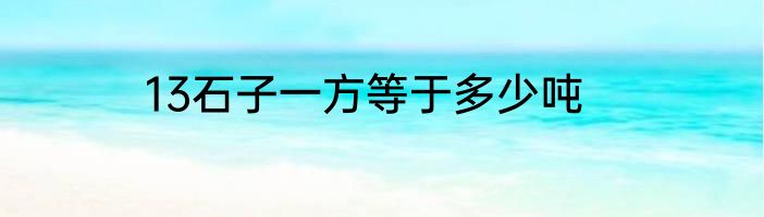 13石子一方等于多少吨