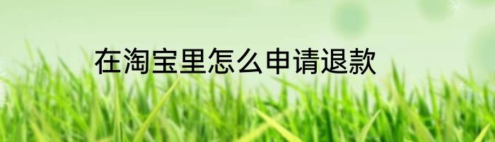 在淘宝里怎么申请退款