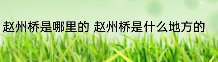 赵州桥是哪里的 赵州桥是什么地方的