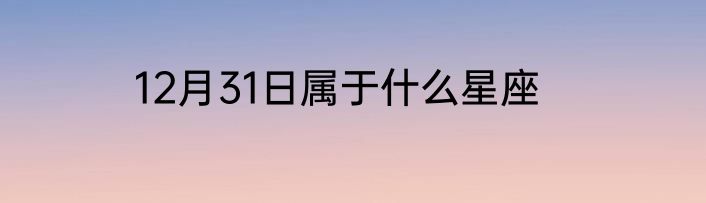 12月31日属于什么星座
