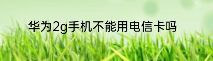 华为2g手机不能用电信卡吗