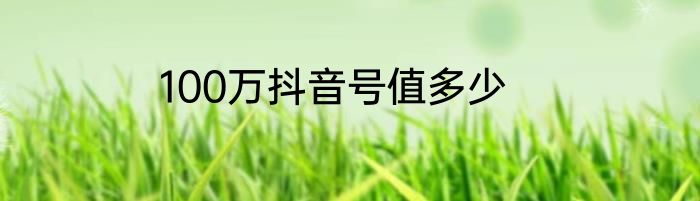 100万抖音号值多少