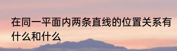 在同一平面内两条直线的位置关系有什么和什么