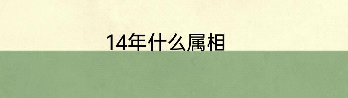 14年什么属相