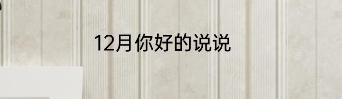 12月你好的说说