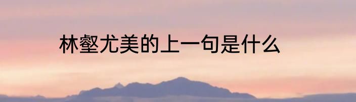 林壑尤美的上一句是什么