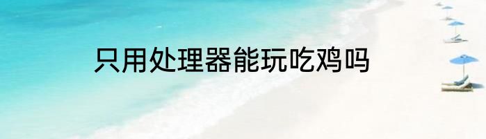 只用处理器能玩吃鸡吗