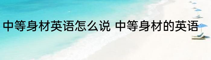 中等身材英语怎么说 中等身材的英语