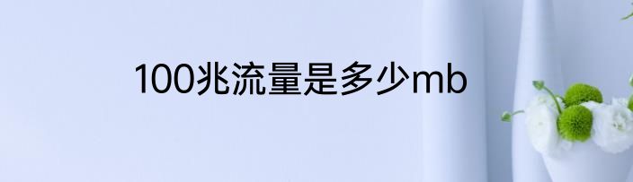 100兆流量是多少mb
