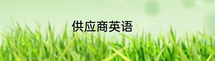 供应商英语