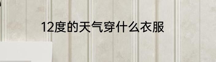 12度的天气穿什么衣服